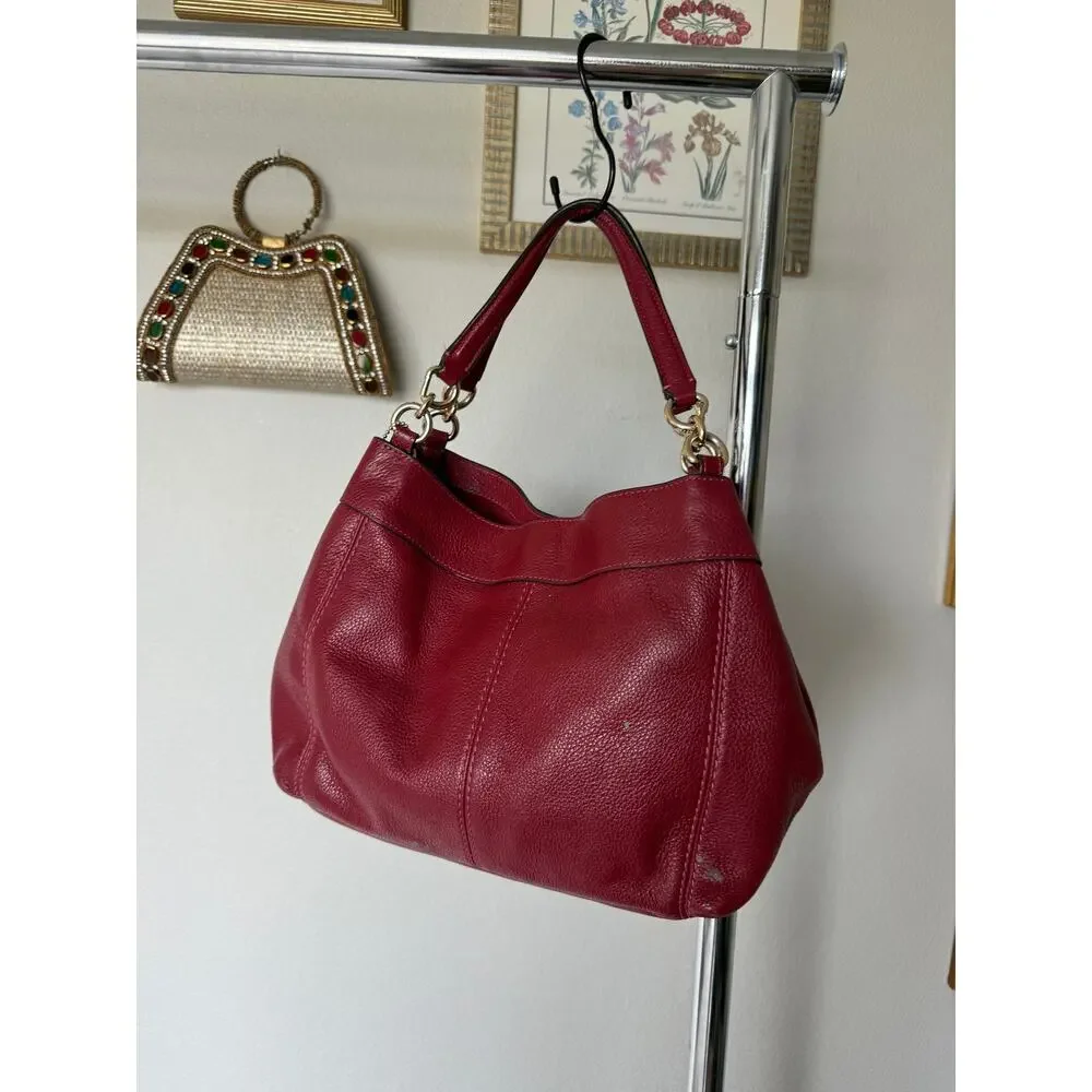 Coach Lexy Red Leather Shoulder Bag
